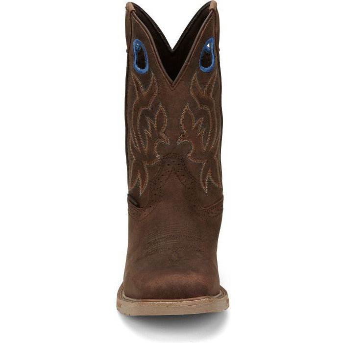 Justin Men's All Round 11" WP Western Work Boot -Brown- SE3114 - Image 5