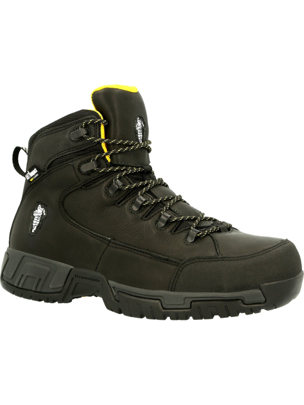 Michelin Men's HydroEdge 6" Alloy Toe WP Metguard Work Boot- Black- MIC0005
