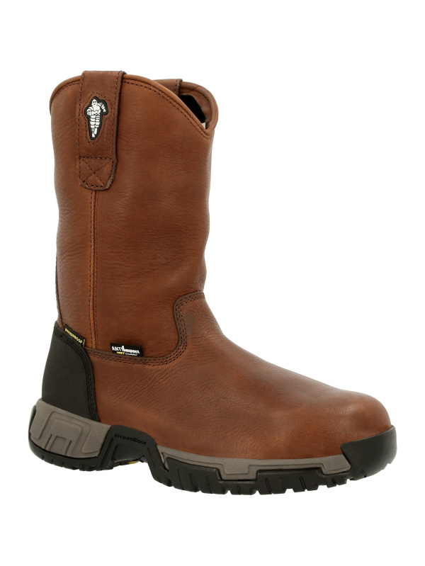 Michelin Men's HydroEdge 11" Alloy Toe WP Metguard Work Boot- Black- MIC0007