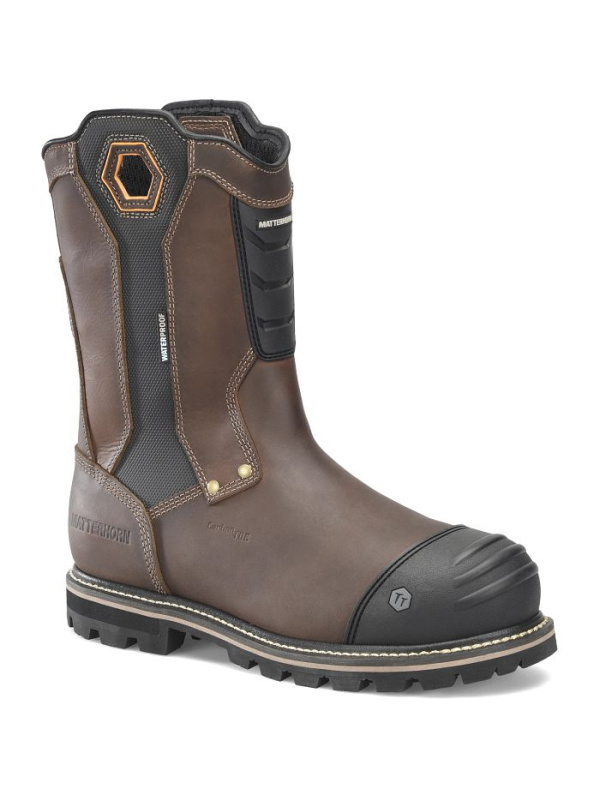Matterhorn Men's Ibeam 10" WP Comp Toe Metguard Work Boot -Brown- MT2540