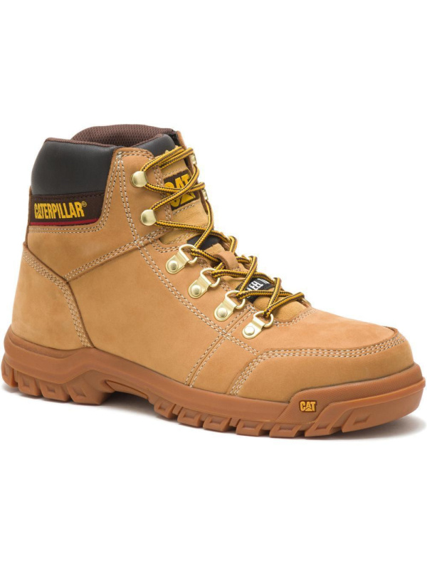 CAT Men's Outline Steel Toe Work Book - Wheat - P90801