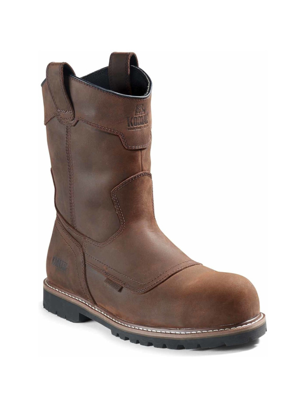 Kodiak Men's Mckinney Comp Toe WP Wellington Work Boot -Brown- 4TERDB