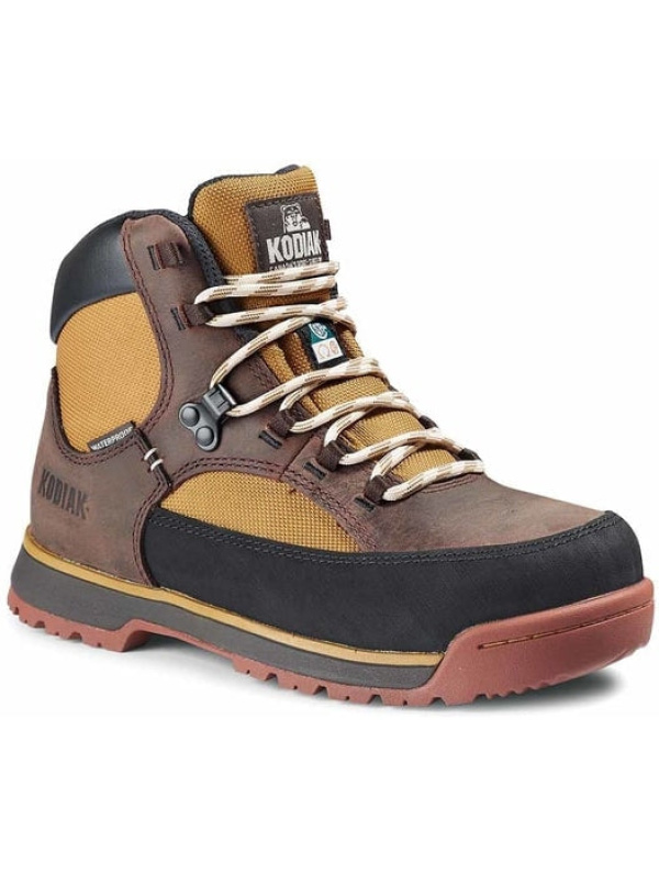 Kodiak Women's Greb Classic Steel Toe WP Hiker Work Boot -Brown- 834YBN