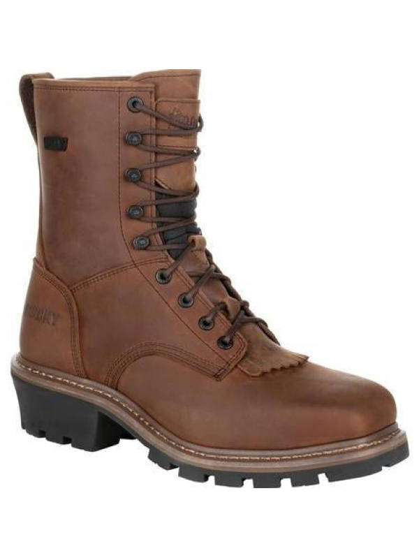Rocky Men's Square Toe Logger WP Work Boot - Brown - RKK0276