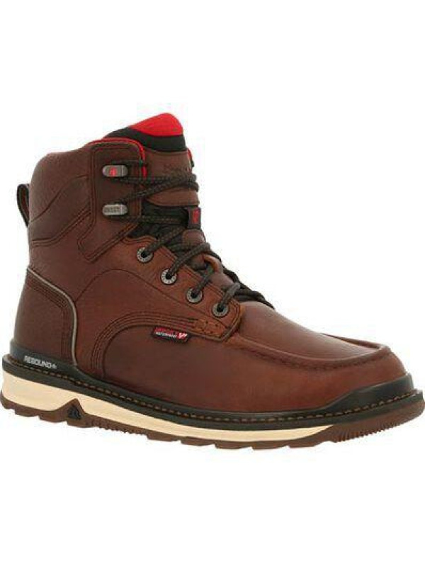 Rocky Men's Rams Horn 6" Waterproof Wedge Work Boot - Brown - RKK0321