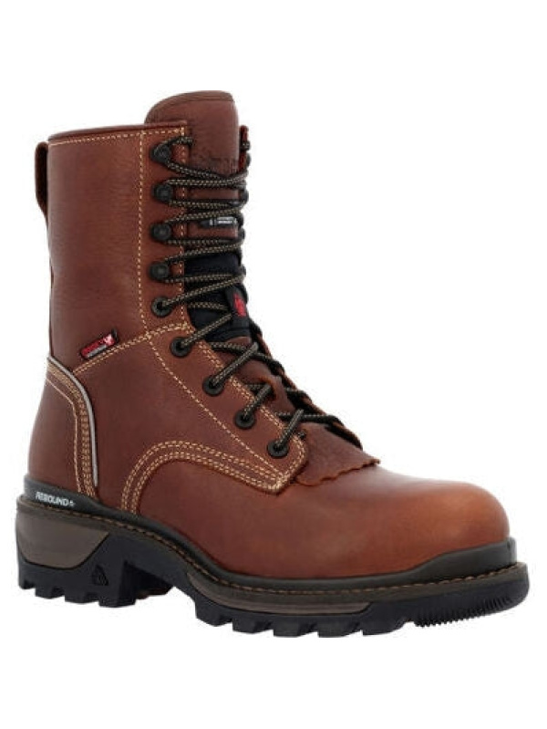 Rocky Men's Rams Horn Logger 9" WP 400G Comp Toe Work Boot Brown RKK0396