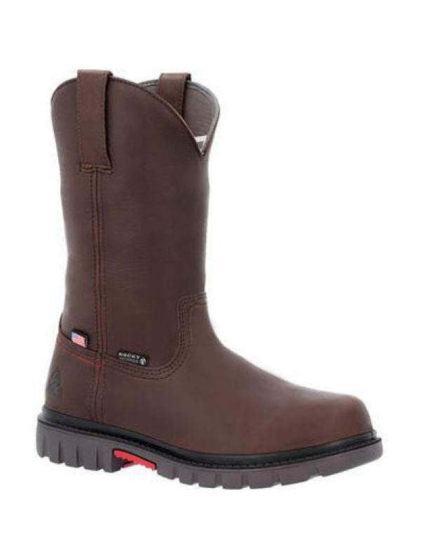 Rocky Men's Worksmart USA 11" WP Slip Resist Work Boot -Brown- RKK0453