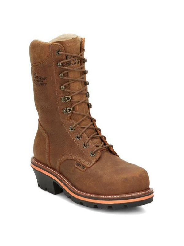 Chippewa Men's Thunderstruck 10" Nano Comp Toe Work Boot Brown- TH1030