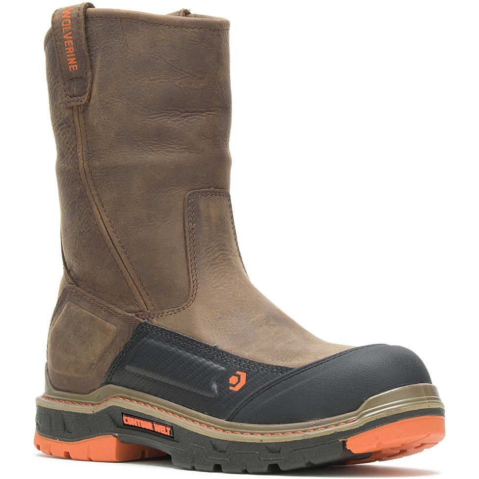Wolverine Men's Overpass Carbonmax Comp Toe WP Work Boot- Coffee- W10708