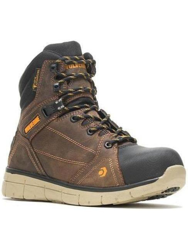 Wolverine Men's Rigger EPX 6" Safety Toe WP Wedge Work Boot Brown - W10797