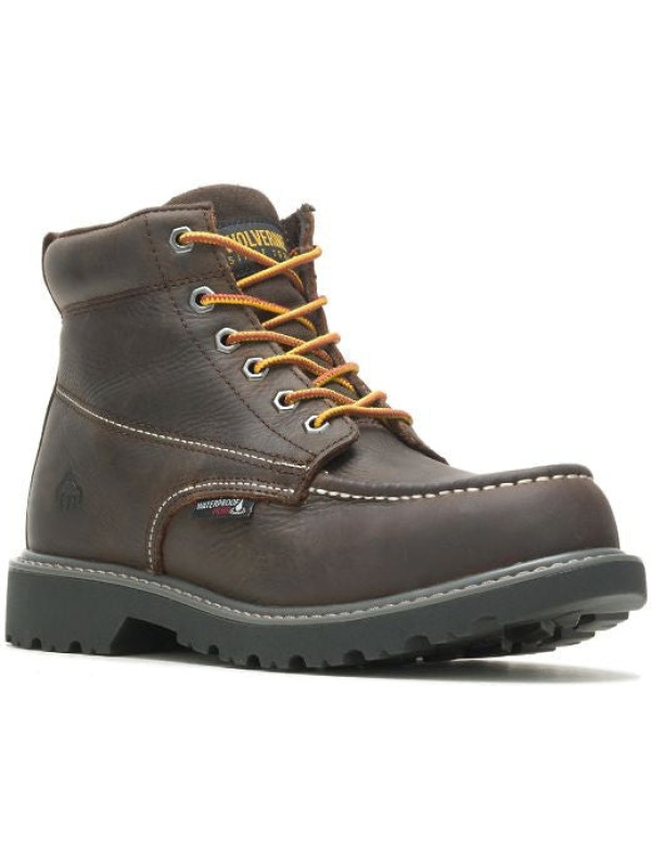 Wolverine Men's Floorhand 6" Steel Toe WP Work Boot -Brown- W221048
