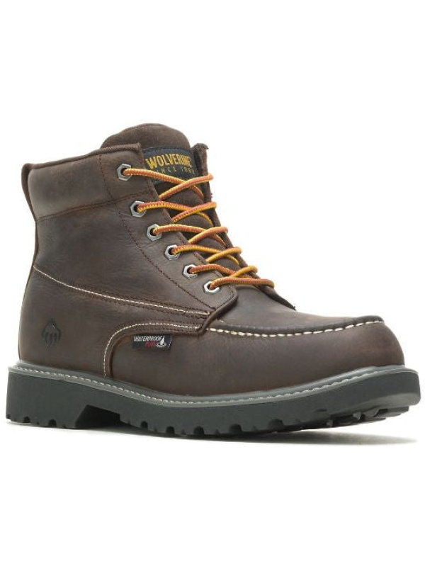 Wolverine Men's Floorhand 6" Soft Toe WP Work Boot -Coffee- W230025