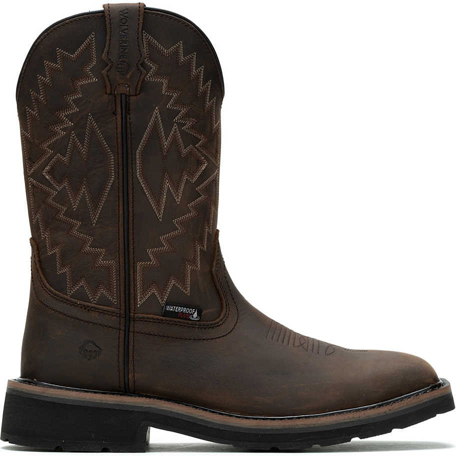 Wolverine Men's Rancher Arrow Steel Toe WP Western Work Boot- Brown- W241048 - Image 2