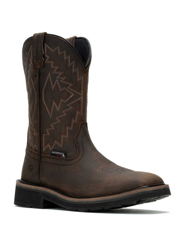 Wolverine Men's Rancher Arrow Steel Toe WP Western Work Boot- Brown- W241048