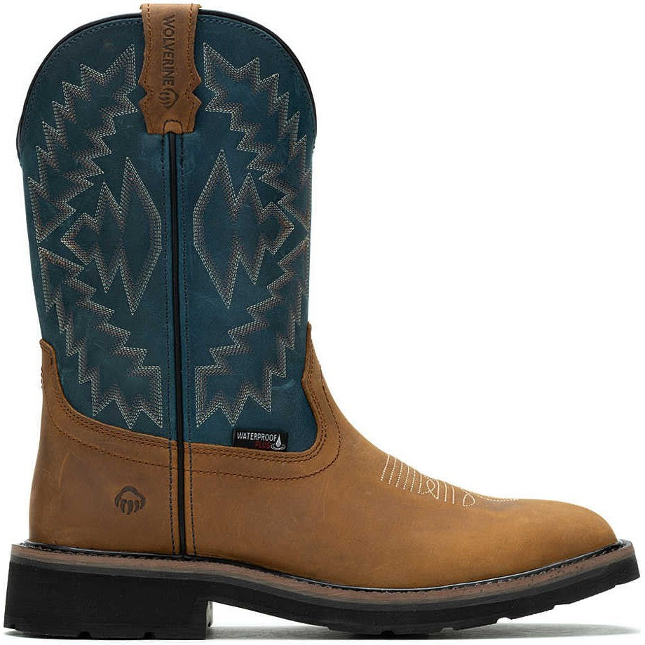 Wolverine Men's Rancher Arrow Steel Toe WP Western Work Boot- Blue - W241050 - Image 2