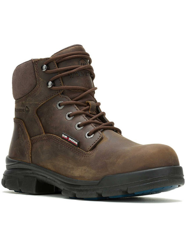 Wolverine Men's Durashocks SR Icon 6" Soft Toe WP Work Boot -Brown- W240023