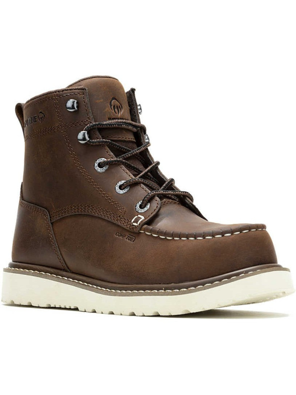 Wolverine Women's Trade 6" Comp Toe Wedge Unlined Work Boot- Brown- W241058