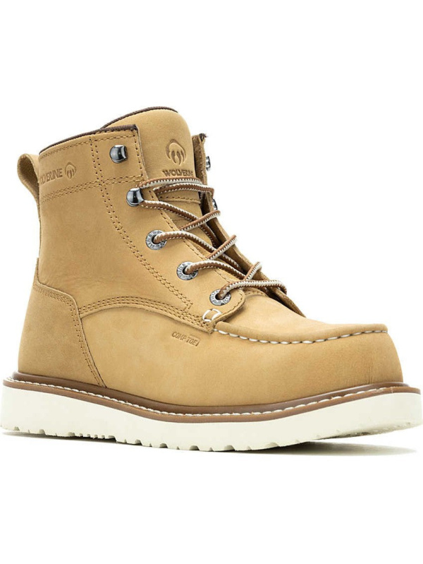 Wolverine Women's Trade Wedge Unlined 6" Comp Toe Work Boot- Sand- W241059