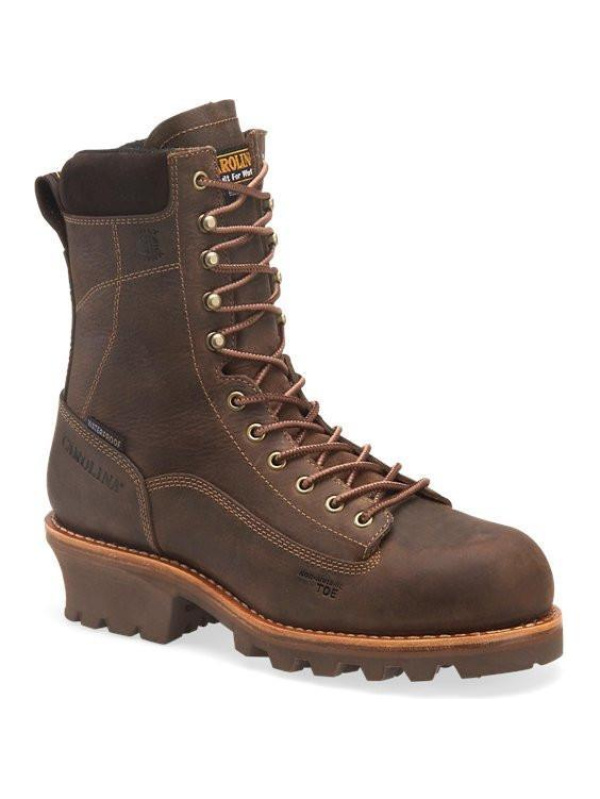 Carolina Men's Birch 8" Comp Toe WP INS Logger Work Boot Brown CA7521
