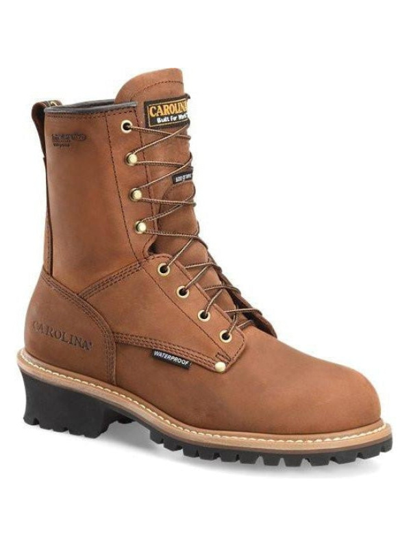 Carolina Men's Elm 8" WP Insulated Logger Work Boot - Brown- CA4821