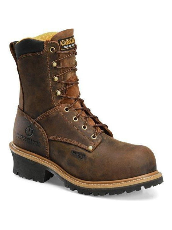 Carolina Men's Poplar 8” Logger Comp Toe Work Boot - Brown - CA9853