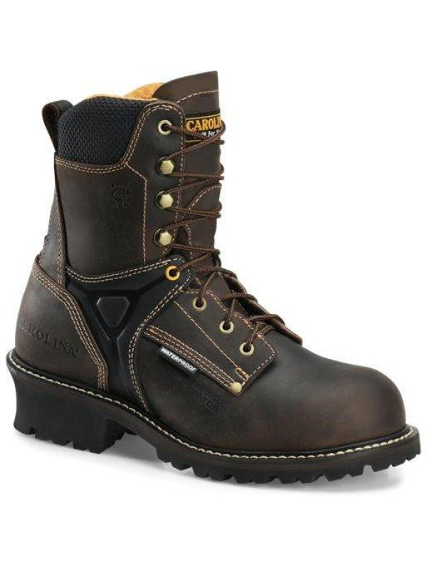 Carolina Men's Timber 8" Comp Toe WP Logger Work Boot - Brown - CA6921