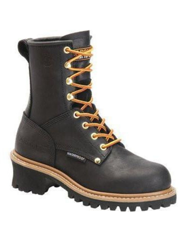 Carolina Women's Elm 8” WP Steel Toe Logger Work Boot - Black - CA1420