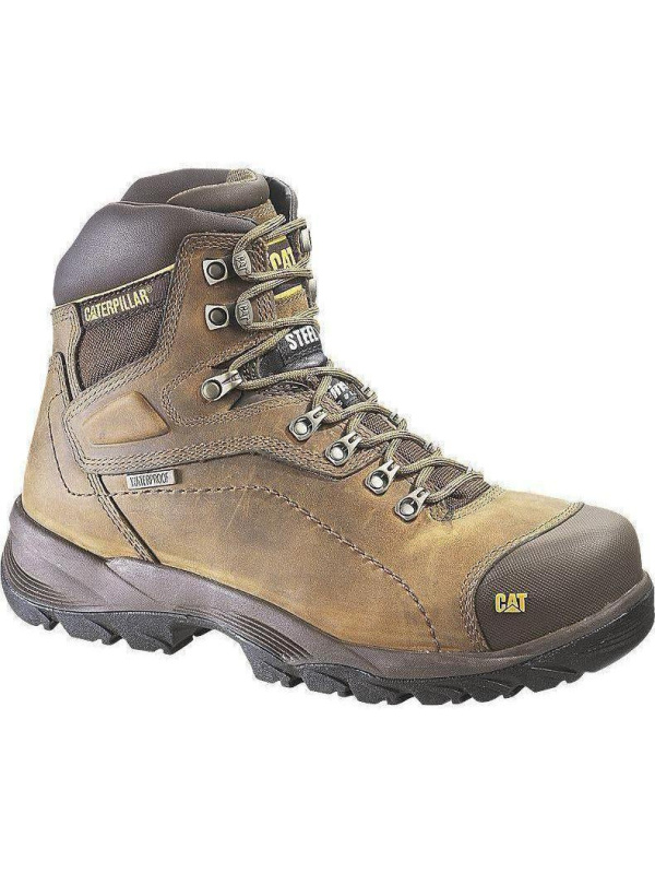 CAT Men's Diagnostic Hi WP Insulated Stl Toe Work Boot - Brown- P89940