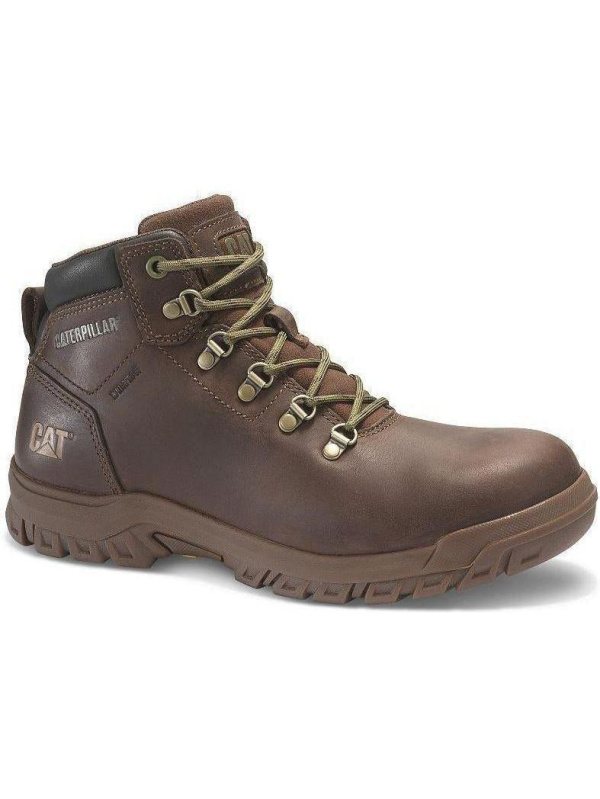 CAT Womens Mae Steel Toe Waterproof Work Shoe - Brown - P91011