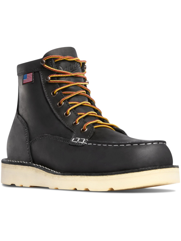 Danner Men's Bull Run USA Made 6" Moc Soft Toe Work Boot Black 15568