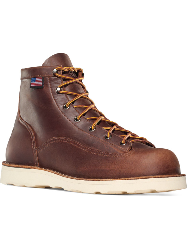 Danner Men's Bull Run USA Made 6" Soft Toe Wedge Work Boot - Brown - 15552