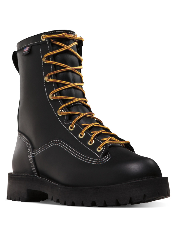 Danner Men's Rain Forest USA Made 8" Insulated WP Work Boot Black 11700