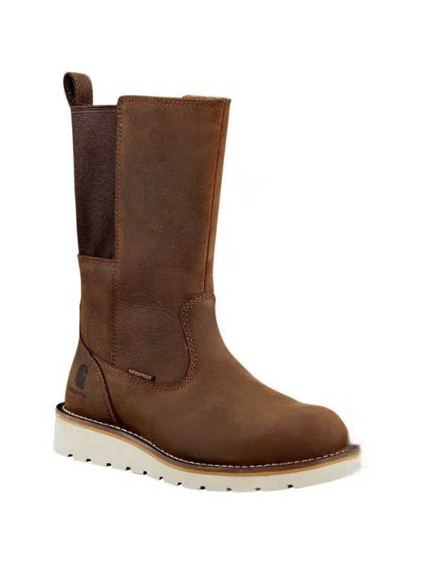 Carhartt Women's 10" Steel Toe WP Wellington Wedge Boot -Brown- FW1234-W