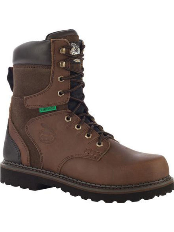 Georgia Men's Brookville 8" Stl Toe WP Work Boot - Brown - G9334
