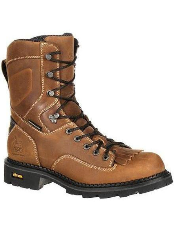 Georgia Men's Comfort Core 8" Low Heel Logger Work Boot Brown GB00122