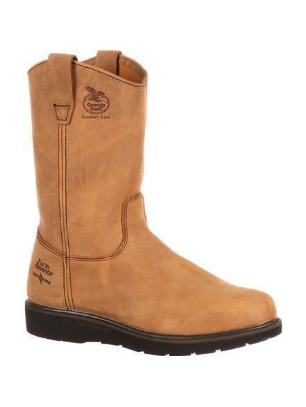 Georgia Men's Farm and Ranch Wellington Wedge Work Boot - Brown - G4432