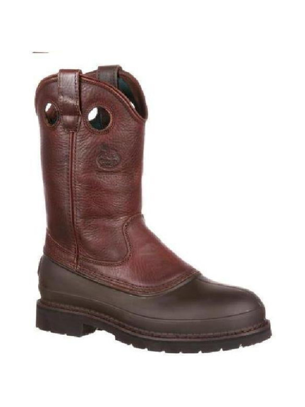 Georgia Men's Muddog Steel Toe Wellington WP Work Boot - Brown - G5655