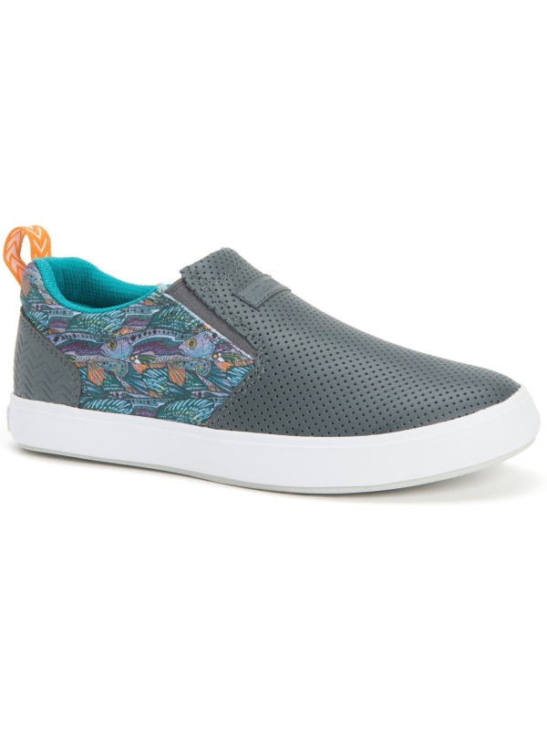 Xtratuf Women's FisheWear Leather Sharkbyte WP Deck Shoe - Gray- XSW-7GG