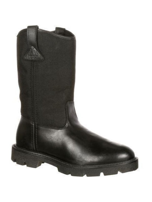 Rocky Men's Warden Pull-On Wellington Duty Boot - Black - FQ0006300